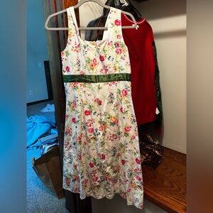 Hanna Andersson Floral Maxi Dress with Green Band